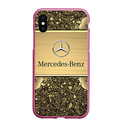 Чехол iPhone XS Max матовый MERCEDES GOLD