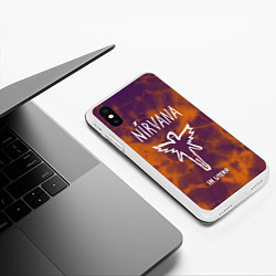 Чехол iPhone XS Max матовый NIRVANA, цвет: 3D-белый — фото 2