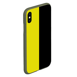 Чехол iPhone XS Max матовый BLACK YELLOW, цвет: 3D-темно-зеленый — фото 2