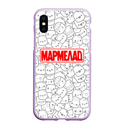 Чехол iPhone XS Max матовый МАРМЕЛАД пародия Oko, цвет: 3D-сиреневый