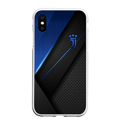 Чехол iPhone XS Max матовый Juventus F C, цвет: 3D-белый