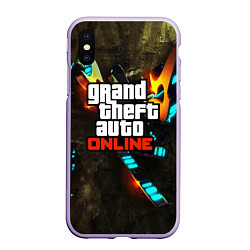 Чехол iPhone XS Max матовый GTA:Online, цвет: 3D-светло-сиреневый