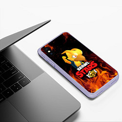 Чехол iPhone XS Max матовый BRAWL STARS CROW PHOENIX, цвет: 3D-светло-сиреневый — фото 2