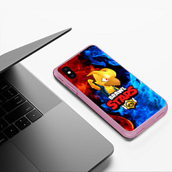 Чехол iPhone XS Max матовый BRAWL STARS CROW PHOENIX, цвет: 3D-розовый — фото 2