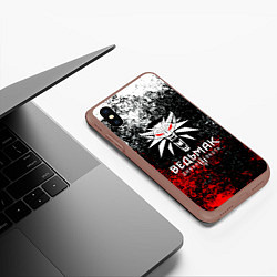 Чехол iPhone XS Max матовый The Witcher 3, цвет: 3D-коричневый — фото 2