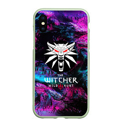 Чехол iPhone XS Max матовый The Witcher 3, цвет: 3D-салатовый