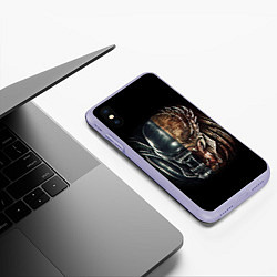 Чехол iPhone XS Max матовый PREDATOR, цвет: 3D-светло-сиреневый — фото 2