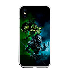 Чехол iPhone XS Max матовый PREDATOR, цвет: 3D-белый