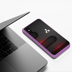 Чехол iPhone XS Max матовый Mitsubishi, цвет: 3D-фиолетовый — фото 2