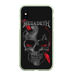 Чехол iPhone XS Max матовый Megadeth, цвет: 3D-салатовый