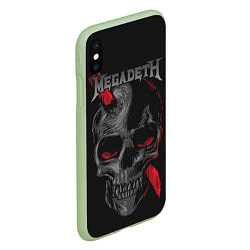 Чехол iPhone XS Max матовый Megadeth, цвет: 3D-салатовый — фото 2