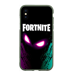 Чехол iPhone XS Max матовый FORTNITE, цвет: 3D-темно-зеленый