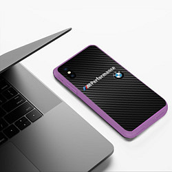 Чехол iPhone XS Max матовый BMW CARBON, цвет: 3D-фиолетовый — фото 2