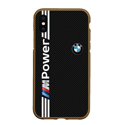 Чехол iPhone XS Max матовый BMW CARBON, цвет: 3D-коричневый