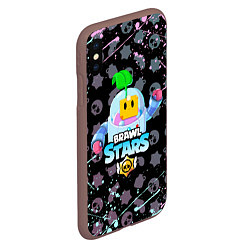 Чехол iPhone XS Max матовый BRAWL STARS SPROUT, цвет: 3D-коричневый — фото 2