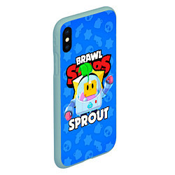 Чехол iPhone XS Max матовый BRAWL STARS SPROUT, цвет: 3D-мятный — фото 2