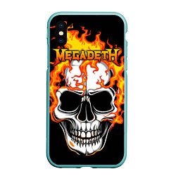 Чехол iPhone XS Max матовый Megadeth, цвет: 3D-мятный