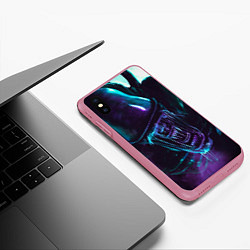 Чехол iPhone XS Max матовый ЧУЖОЙ, цвет: 3D-малиновый — фото 2