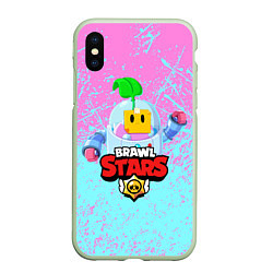 Чехол iPhone XS Max матовый BRAWL STARS SPROUT, цвет: 3D-салатовый