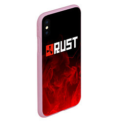 Чехол iPhone XS Max матовый RUST, цвет: 3D-розовый — фото 2