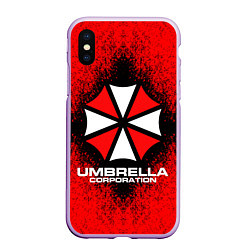 Чехол iPhone XS Max матовый Umbrella Corporation, цвет: 3D-сиреневый