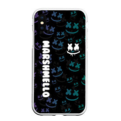 Чехол iPhone XS Max матовый Marshmello, цвет: 3D-белый