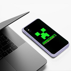 Чехол iPhone XS Max матовый Minecraft, цвет: 3D-светло-сиреневый — фото 2
