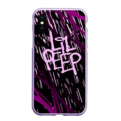 Чехол iPhone XS Max матовый Lil Peep, цвет: 3D-светло-сиреневый