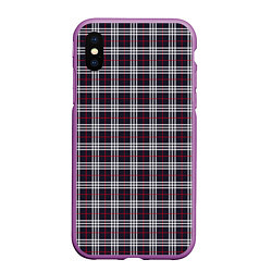 Чехол iPhone XS Max матовый Классические в клеточку, цвет: 3D-фиолетовый