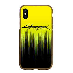 Чехол iPhone XS Max матовый CYBERPUNK 2077, цвет: 3D-коричневый