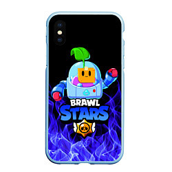 Чехол iPhone XS Max матовый BRAWL STARS SPROUT, цвет: 3D-голубой