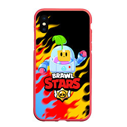 Чехол iPhone XS Max матовый BRAWL STARS SPROUT, цвет: 3D-красный