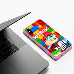 Чехол iPhone XS Max матовый ROBLOX 3, цвет: 3D-розовый — фото 2