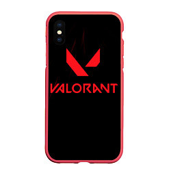 Чехол iPhone XS Max матовый VALORANT, цвет: 3D-красный