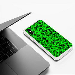 Чехол iPhone XS Max матовый КАМУФЛЯЖ GREEN, цвет: 3D-белый — фото 2