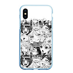 Чехол iPhone XS Max матовый AHEGAO, цвет: 3D-голубой