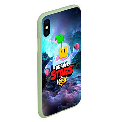 Чехол iPhone XS Max матовый BRAWL STARS SPROUT, цвет: 3D-салатовый — фото 2