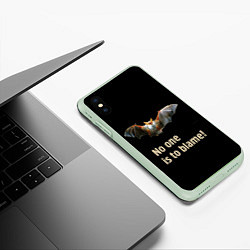 Чехол iPhone XS Max матовый Никто не виноват!, цвет: 3D-салатовый — фото 2