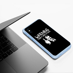 Чехол iPhone XS Max матовый Warning, цвет: 3D-голубой — фото 2