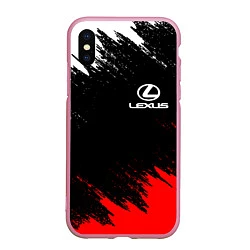 Чехол iPhone XS Max матовый LEXUS, цвет: 3D-розовый