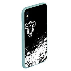 Чехол iPhone XS Max матовый Черный Клевер Черный Бык 6, цвет: 3D-мятный — фото 2