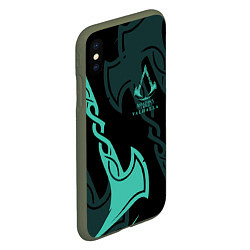 Чехол iPhone XS Max матовый ASSASSINS CREED VALHALLA, цвет: 3D-темно-зеленый — фото 2