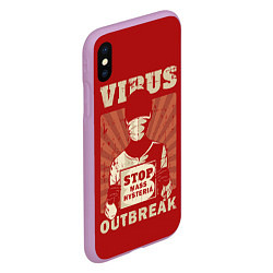 Чехол iPhone XS Max матовый Virus Outbreak, цвет: 3D-сиреневый — фото 2