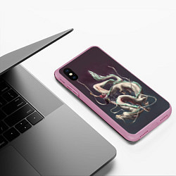 Чехол iPhone XS Max матовый Унесённые призраками, цвет: 3D-розовый — фото 2