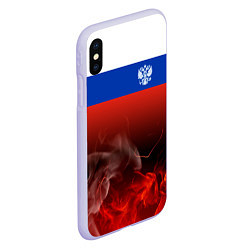 Чехол iPhone XS Max матовый Россия огонь, цвет: 3D-светло-сиреневый — фото 2