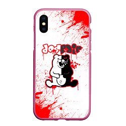 Чехол iPhone XS Max матовый Monokuma, цвет: 3D-малиновый