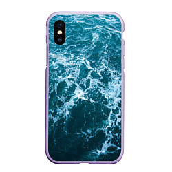 Чехол iPhone XS Max матовый Водная гладь, цвет: 3D-светло-сиреневый