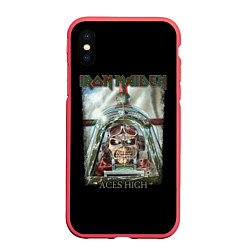 Чехол iPhone XS Max матовый Iron Maiden, цвет: 3D-красный