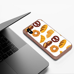 Чехол iPhone XS Max матовый Булки, цвет: 3D-коричневый — фото 2