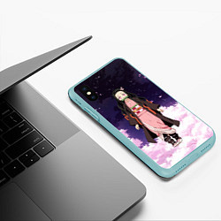 Чехол iPhone XS Max матовый Незуко, цвет: 3D-мятный — фото 2